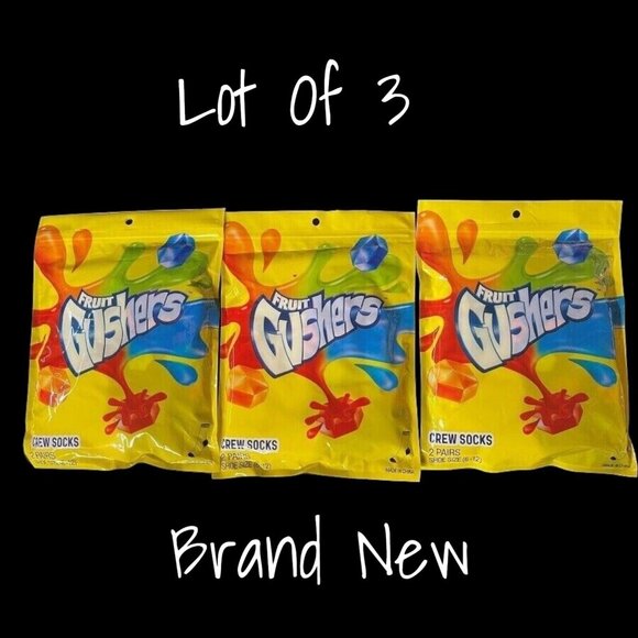 Men’s Nostalgic Fruit Gushers Crew Socks 6-12 Lot X 6 pair's  Centric Brands New - Picture 1 of 3